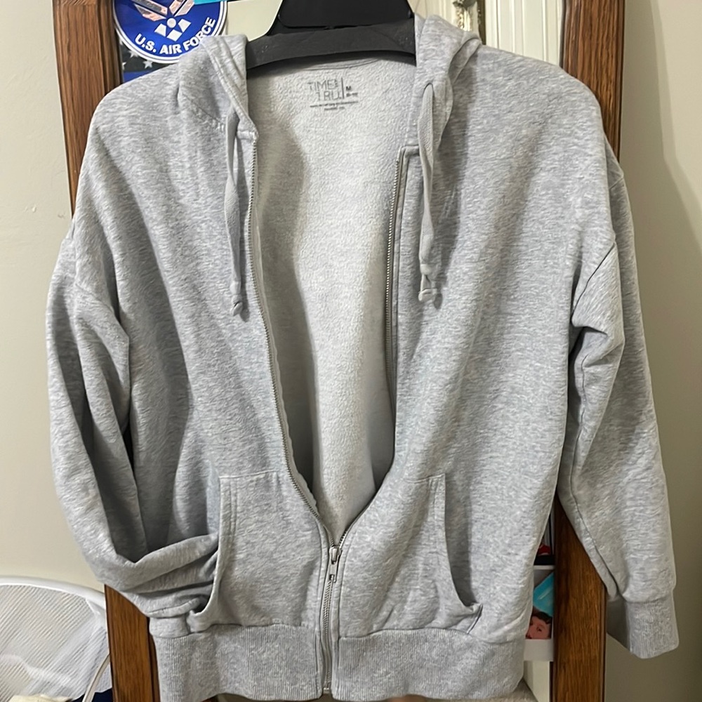 Gray zip up jacket